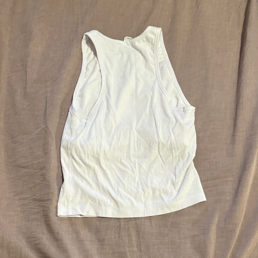 Yogalicious White Ribbed Tank - Picture 3 of 3